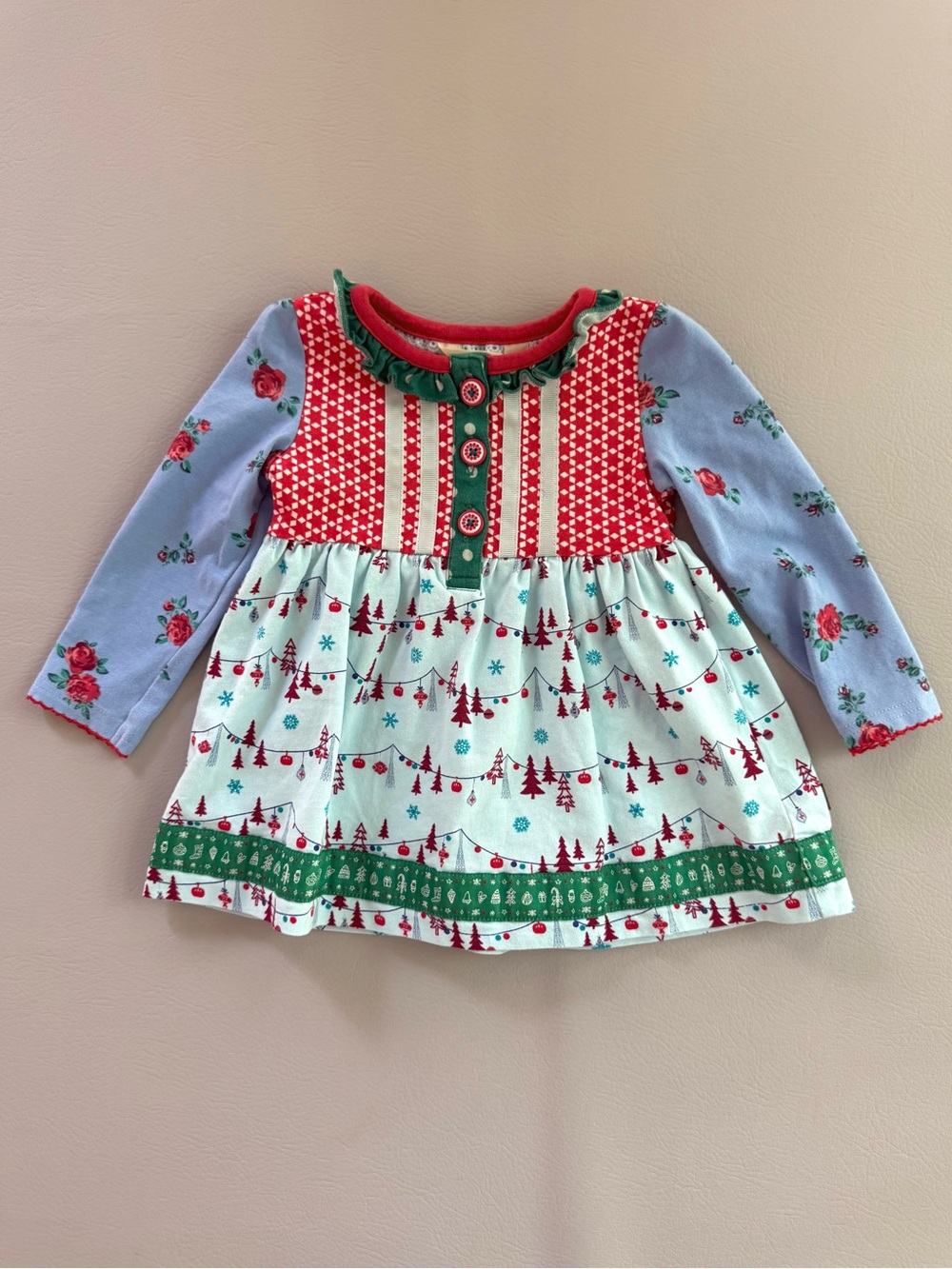 Matilda Jane Girls Christmas Ski Dress Hit The Slopes Print Long Sleeves 6-12M